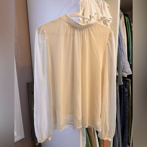 LOFT Cream Sheer Blouse